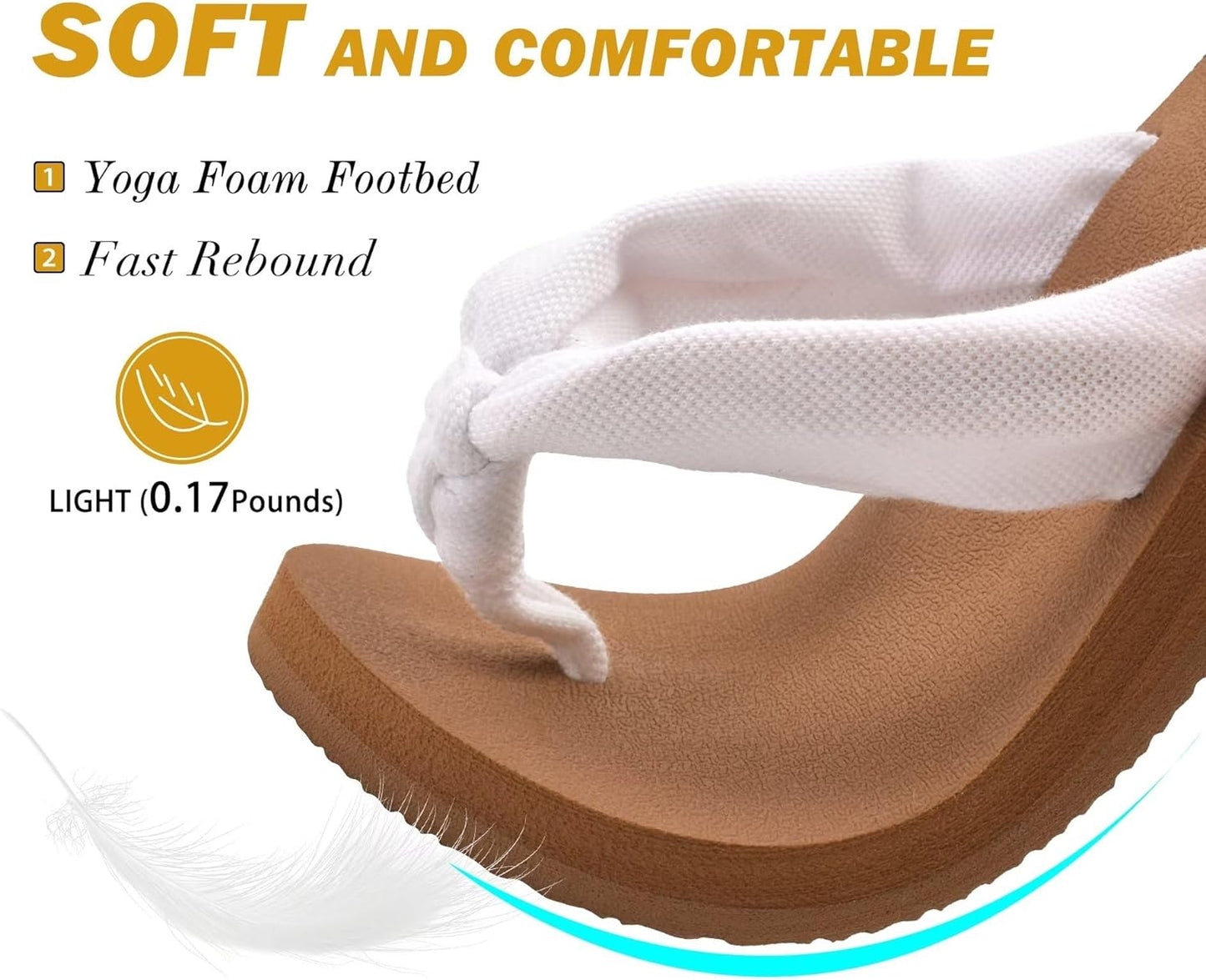 KuaiLu Flip Flops for Women with Arch Support Yoga Mat Comfortable Summer Beach Walking Thong Cushion Sandals Slip On Indoor Outdoor