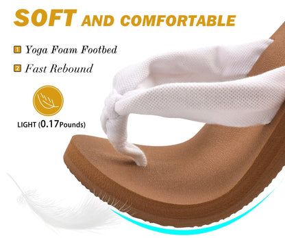 KuaiLu Flip Flops for Women with Arch Support Yoga Mat Comfortable Summer Beach Walking Thong Cushion Sandals Slip On Indoor Outdoor