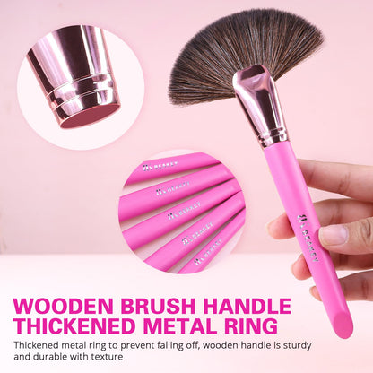 BEAKEY Makeup Brush Set Professional: Makeup Brushes for Eye and Face, Blending Brush for Foundation, Eyeshadow, Make up Brushes Pack with Case, Eye Shadow Brush for Concealer, with 2 Blender Sponge