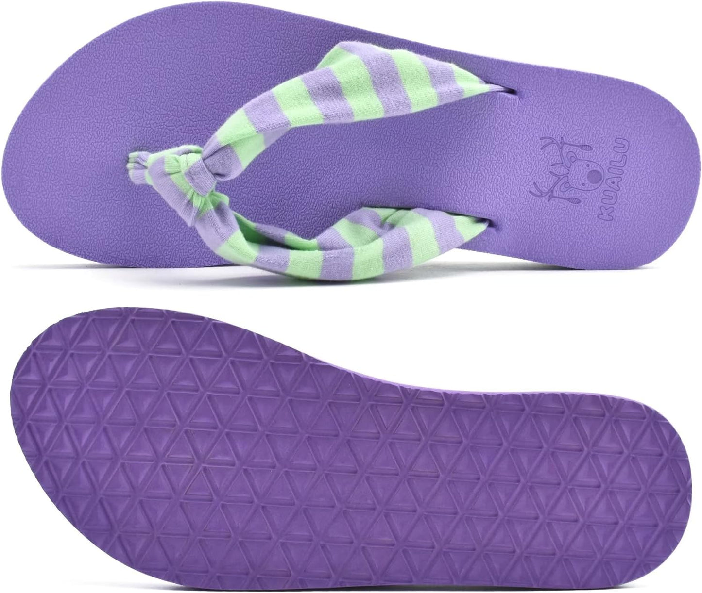 KuaiLu Flip Flops for Women with Arch Support Yoga Mat Comfortable Summer Beach Walking Thong Cushion Sandals Slip On Indoor Outdoor