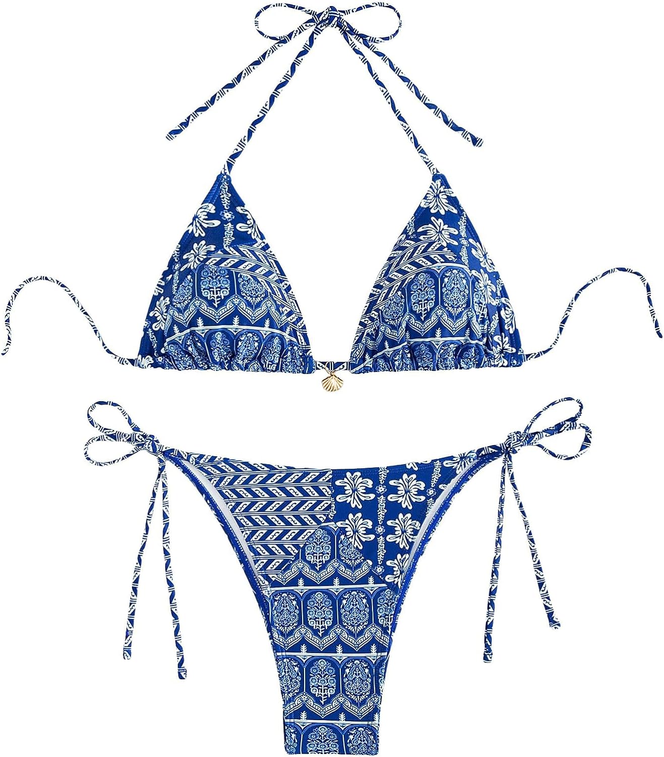 OURMENNA Women's Floral Printed Bikini Sets Boho Geometric Summer Swimsuit Bathing Suit