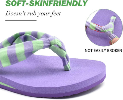 KuaiLu Flip Flops for Women with Arch Support Yoga Mat Comfortable Summer Beach Walking Thong Cushion Sandals Slip On Indoor Outdoor