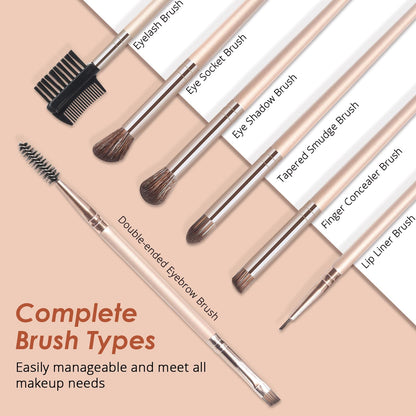 BEAKEY Makeup Brush Set Professional: Makeup Brushes for Eye and Face, Blending Brush for Foundation, Eyeshadow, Make up Brushes Pack with Case, Eye Shadow Brush for Concealer, with 2 Blender Sponge