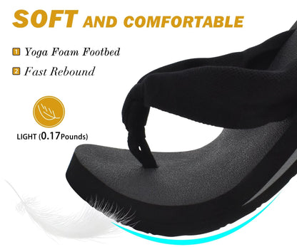 KuaiLu Flip Flops for Women with Arch Support Yoga Mat Comfortable Summer Beach Walking Thong Cushion Sandals Slip On Indoor Outdoor