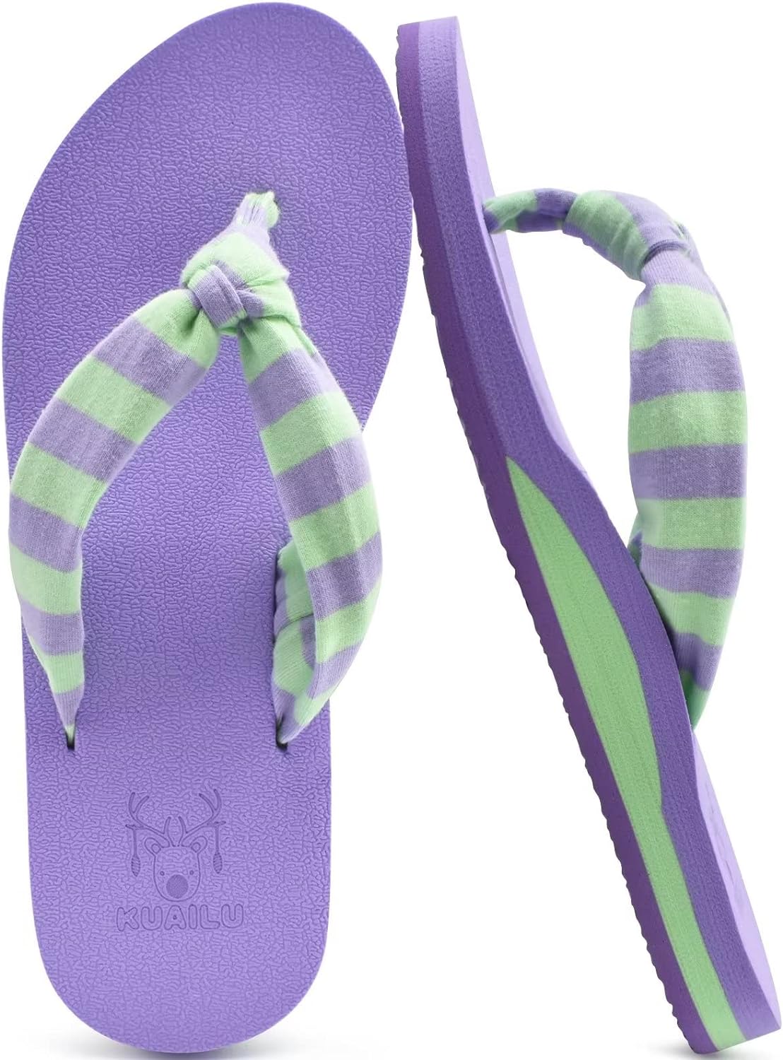 KuaiLu Flip Flops for Women with Arch Support Yoga Mat Comfortable Summer Beach Walking Thong Cushion Sandals Slip On Indoor Outdoor