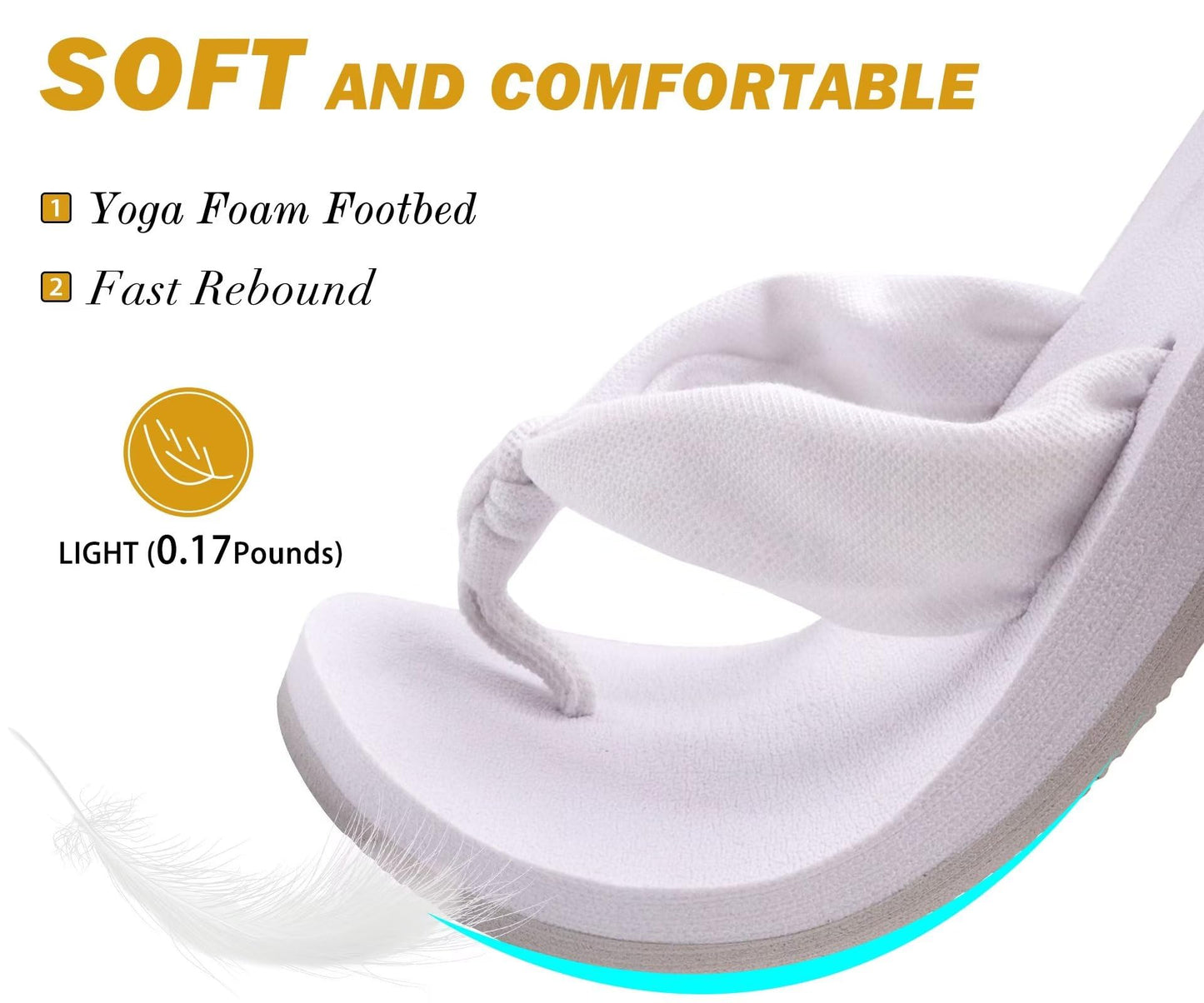 KuaiLu Flip Flops for Women with Arch Support Yoga Mat Comfortable Summer Beach Walking Thong Cushion Sandals Slip On Indoor Outdoor