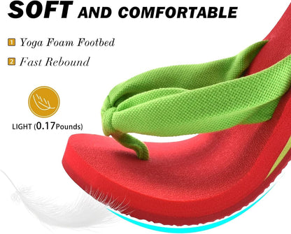 KuaiLu Flip Flops for Women with Arch Support Yoga Mat Comfortable Summer Beach Walking Thong Cushion Sandals Slip On Indoor Outdoor