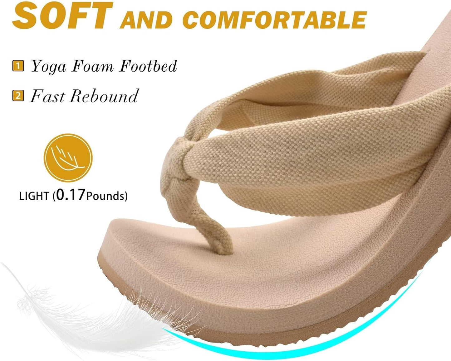 KuaiLu Flip Flops for Women with Arch Support Yoga Mat Comfortable Summer Beach Walking Thong Cushion Sandals Slip On Indoor Outdoor