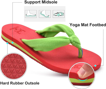 KuaiLu Flip Flops for Women with Arch Support Yoga Mat Comfortable Summer Beach Walking Thong Cushion Sandals Slip On Indoor Outdoor