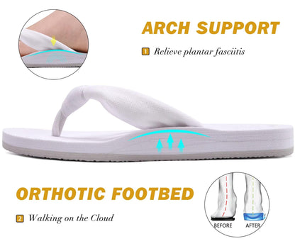 KuaiLu Flip Flops for Women with Arch Support Yoga Mat Comfortable Summer Beach Walking Thong Cushion Sandals Slip On Indoor Outdoor